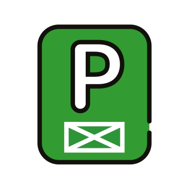 Parking z wyznaczonym miejscem dla osoby z niepełnosprawnością